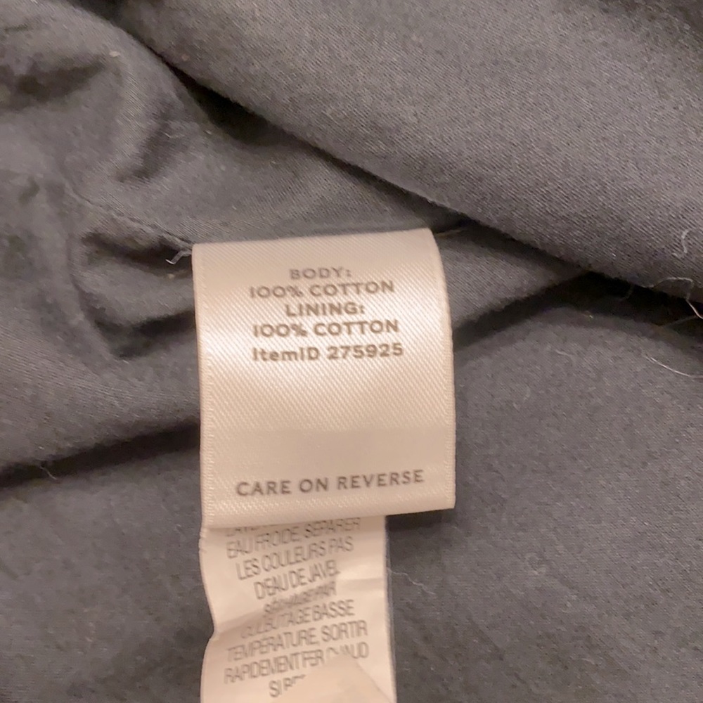 LL Bean Signature Chambray Dress with Removable Tie - Navy Blue Poplin - 2 - Picture 12 of 13